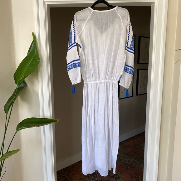 Dodo Bar Or White and Blue Long Dress sz S - Picture 12 of 13